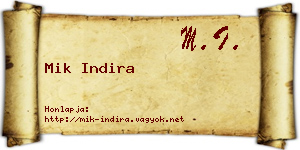 Mik Indira névjegykártya